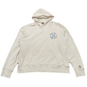 BBC ICE CREAM x HUF Collab Running Dog Pullover Hoodie Large Beige Double Sided